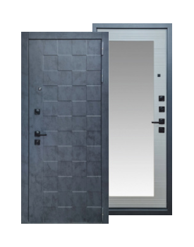 Входная дверь Страж Квадра Муар Серый (зеркало)