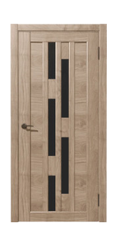 Межкомнатная дверь Рада Штрих Черное Стекло (Шампань)