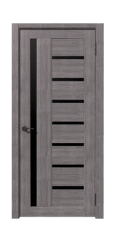 Межкомнатная дверь Рада Вертикаль Черное Стекло (Дуб грей)