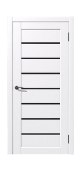 Межкомнатная дверь Рада Линия Черное Стекло (Ясень белый)