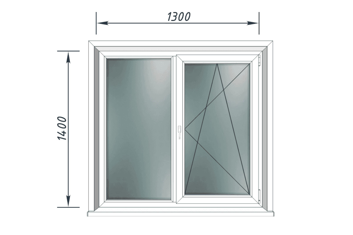 Двухстворчатое окно Greenwich 58 мм